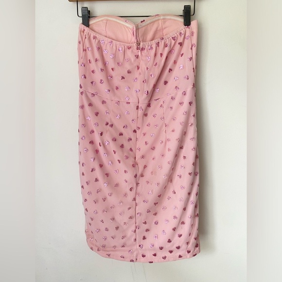 REVOLVE Dress Women’s Medium Superdown Fifi Mesh Pink Heart Mini - Picture 6 of 13